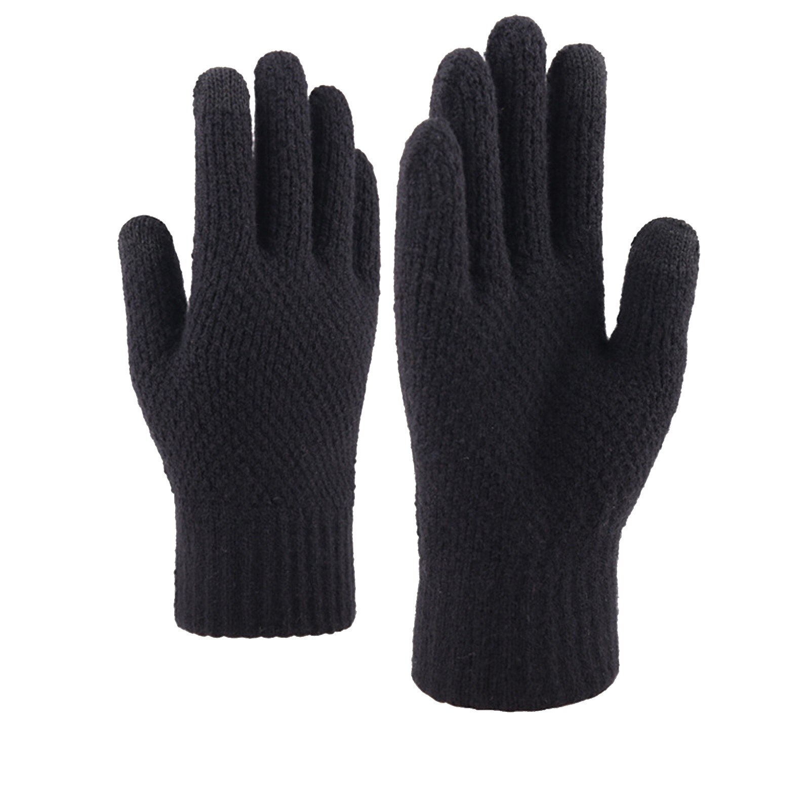 Spring Winter Men's Glove Fall And Winter Mittens Thickened Knitted Warm Woolen Gloves Pure Color Cycling Перчатки #j1p: A