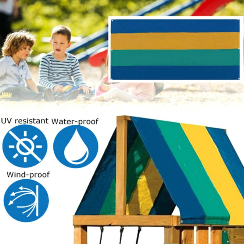 Tobogán Playhouse cubierta toldos parque infantil canopes reemplazo chico Lona de cortina impermeable colorido rayado LBShipping