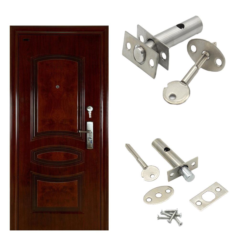 1 Set Steel Door Rack Bolts Dead Bolt Lock Star Key Security Strong Key Spare Iron Tool Hardware For Home Bolt Door