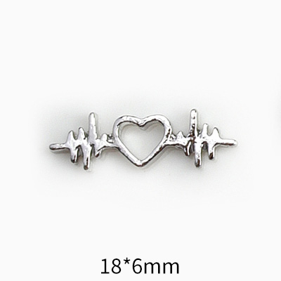 Accesorios de manicura de lujo para decoración de uñas, 10 piezas, Cruz Vintage, 3D, aleación barroca, Ángel, corazón, arte de uñas, DIY: Azul cielo