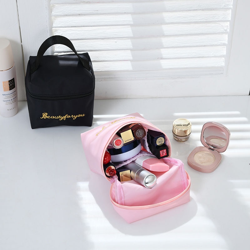 1 bolso para cosméticos de terciopelo de PURDORED, bolsa de maquillaje de viaje, organizador de Color sólido, bolsa de maquillaje femenina, neceser