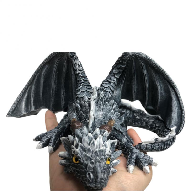 groß Hocken Drachen Skulptur Wasser sprühen Öffnen sterben Tür Fenster Figur Drache Statue Harz Handwerk Harz Ornamente Ich bin Freien Dekor