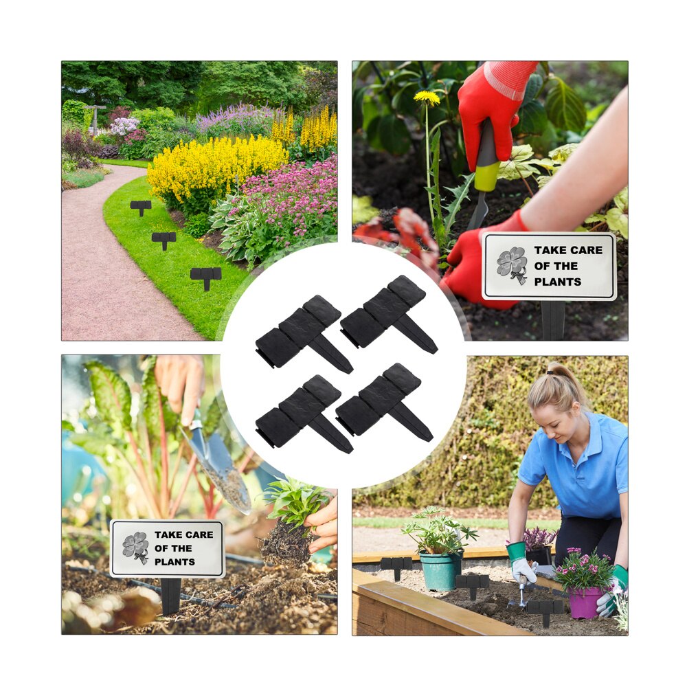 15pcs Garden Border Edging Simulation Stone Lawn Edging Plastic Plant Fence