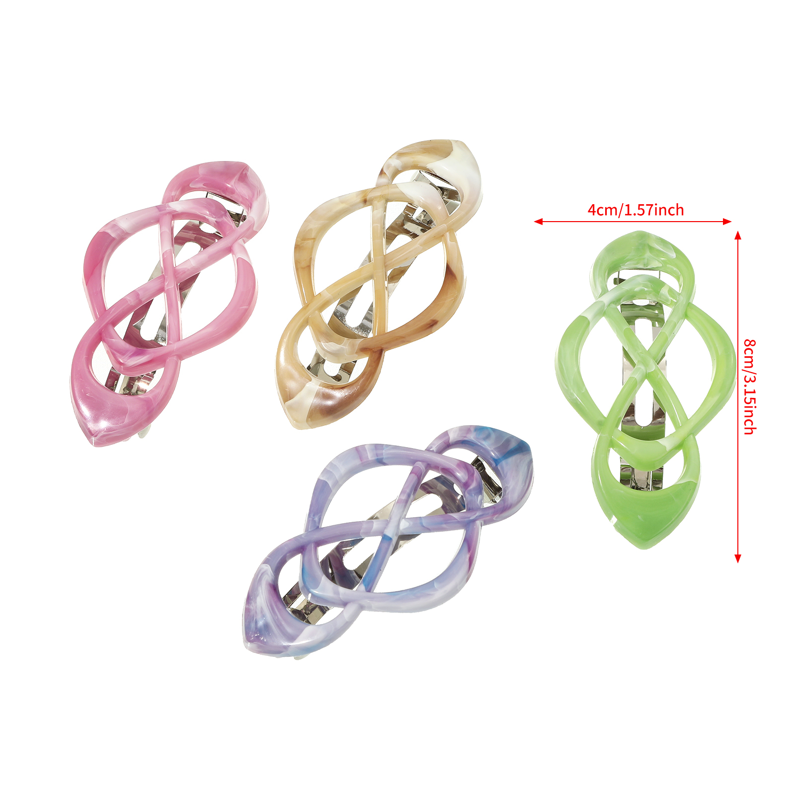 1pc Colorful Spring Hair Clip Hollow Ponytail Holder Hairgrip Barrettes Hairpin Women Girl Cute Hair Accessories