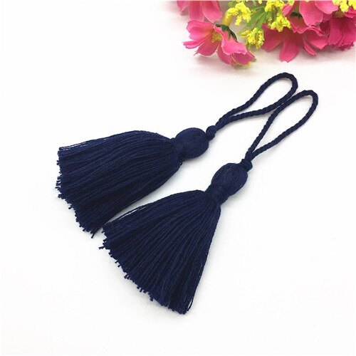 5 stk mini korte hengetau dusker smykker hjem tekstil gardin klær anheng håndverk dusker diy klær dekorasjon materiale: Svart