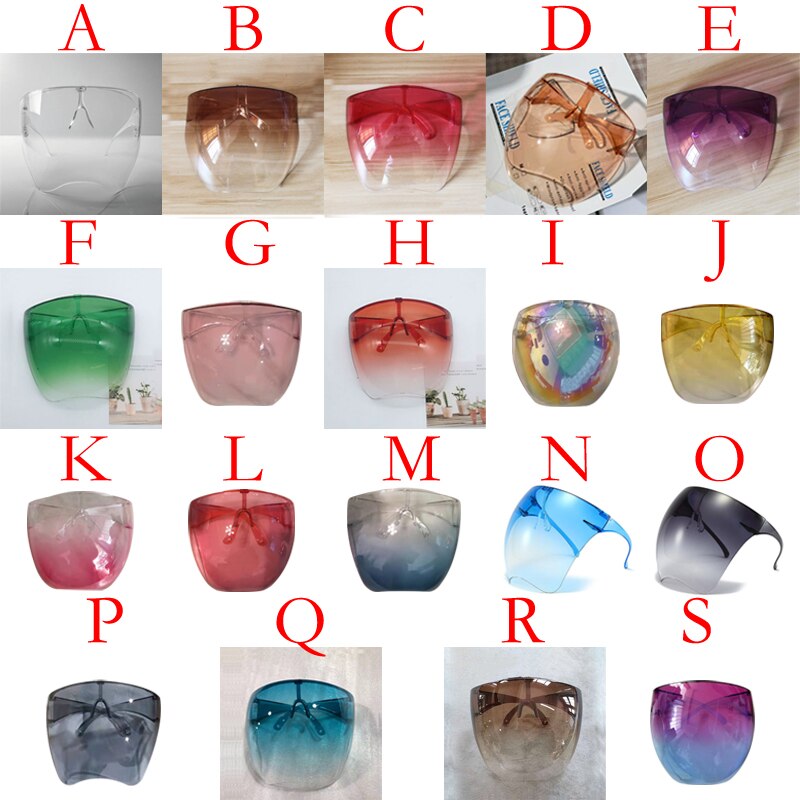 Colorful Full Face Shield Unisex Oversized Eye Shield Visor Sunglasses Face Cover Guard Protector Anti-spray Mask Kitchen Tools
