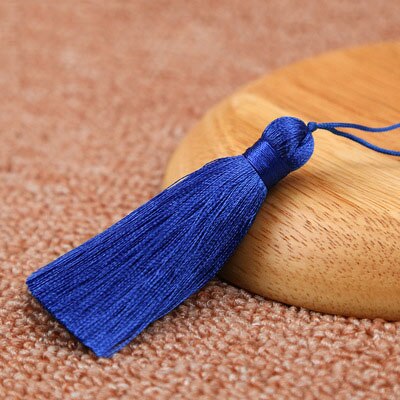 2 stücke 8cm Polyester Seide Quaste Pinsel Anhänger Ohrring Charme Satin Quaste DIY Schmuck Machen Hochzeit Wohnkultur zugriffs: Royal Blue