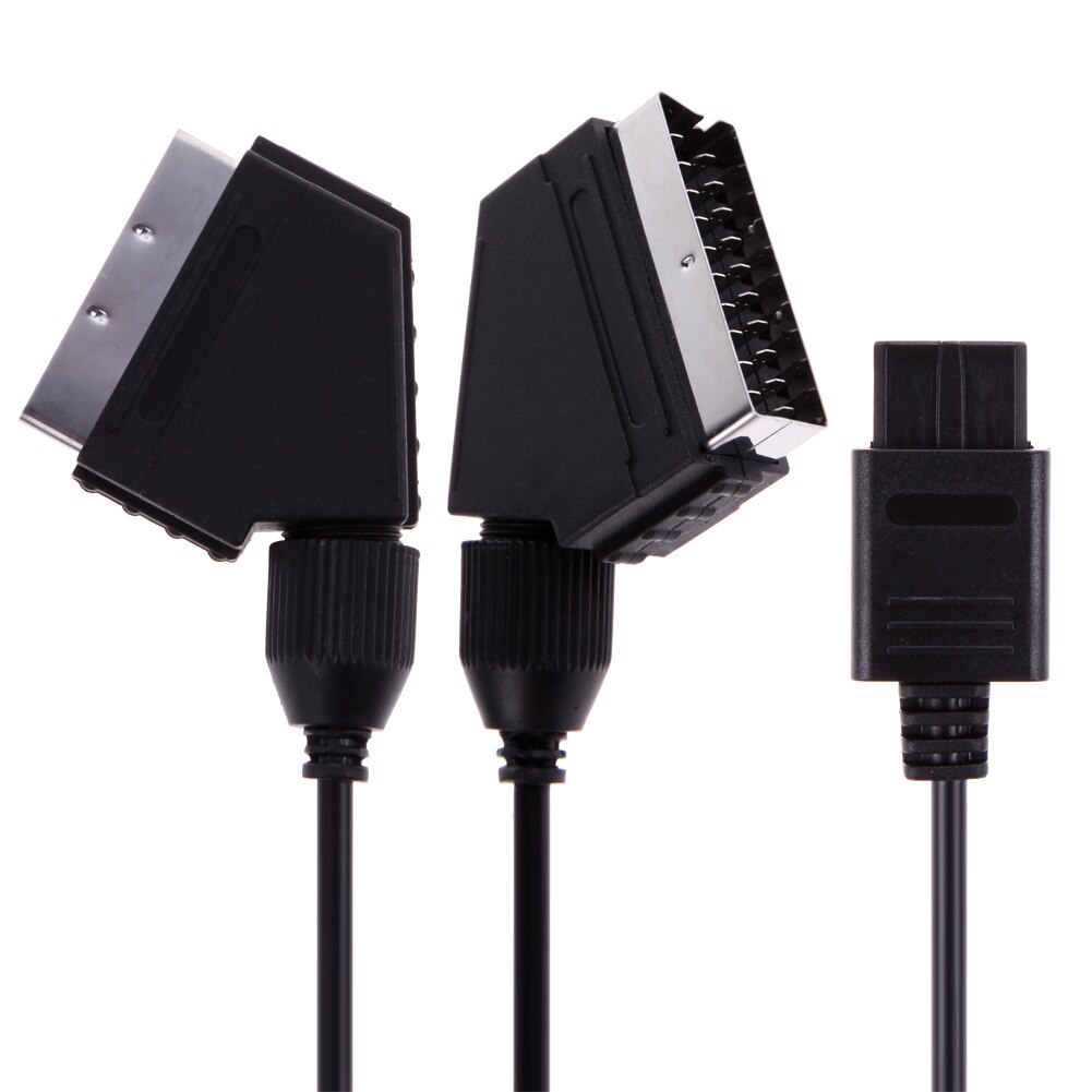 1.8M A/V TV Video Scart RGB Cable 21 pin Euro Scart Plug Cord Wire for Nintendo SNES Gamecube and N64 Console