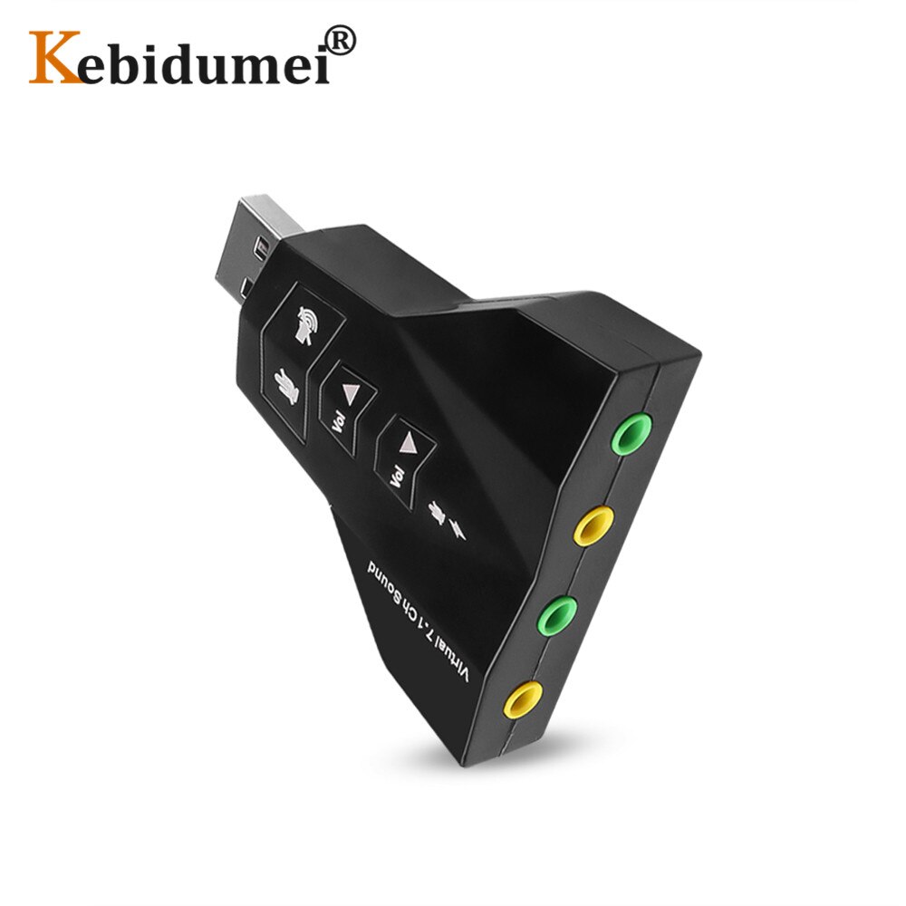 Mini External 7.1 Channels USB 3D Sound Card Audio Adapter for Laptop PC for Macbook Dual Virtual 7.1 USB 2.0 Double Sound Card