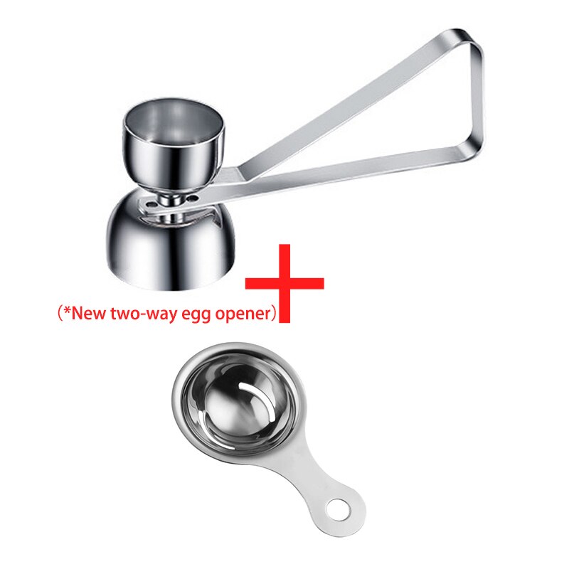 upgrade double-headed metal egg scissors egg cutter egg shell opener stainless steel poached raw egg shell opener: combination 1
