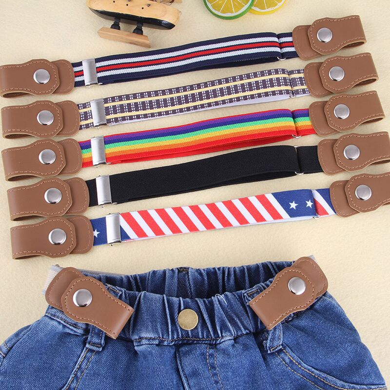 Child Kids Buckle-Free Elastic Belt No Buckle Stretch Canvas Belt For Kids Toddlers Adjustable Boys and Girls Belts For Jeans