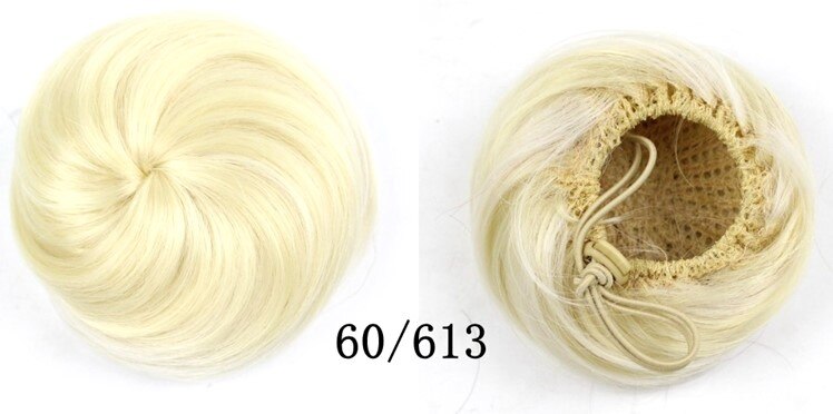 Vreugde &amp; Beauty 16 Kleur Krullend Chignon Hittebestendige Synthetische Clip In Hair Extensions Diameter 12 Cm Voor Vrouwen: 60 613