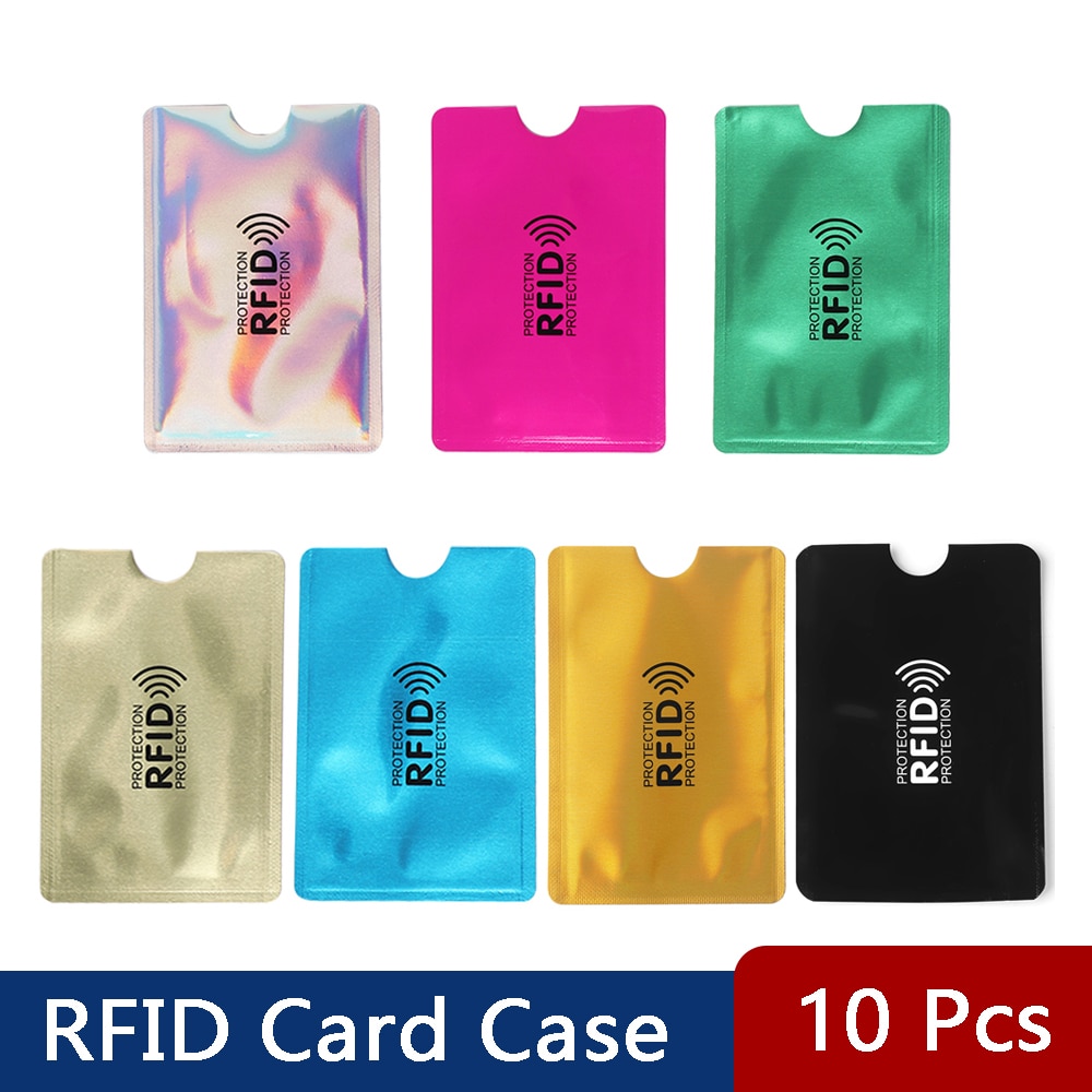 10PC Anti Rfid Blocking Reader Lock Card Holder Id Bank Card Case Protection Aluminium Metal Smart Anti-theft Credit Card Holder