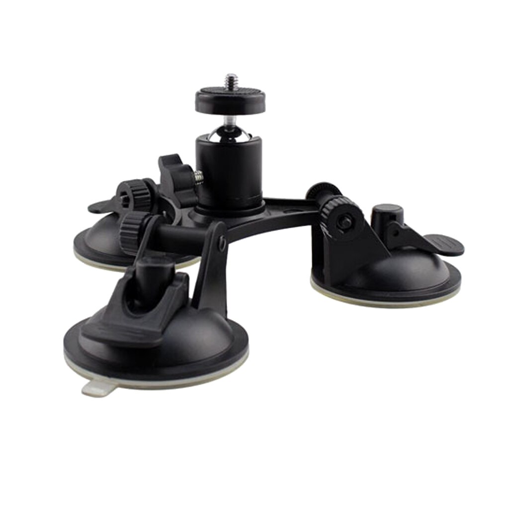 Bola giratoria cabeza montaje Triple tonto ventosa soporte para Gopro hero 5 4 3 + SJCAM SJ6000 Cámara de Acción