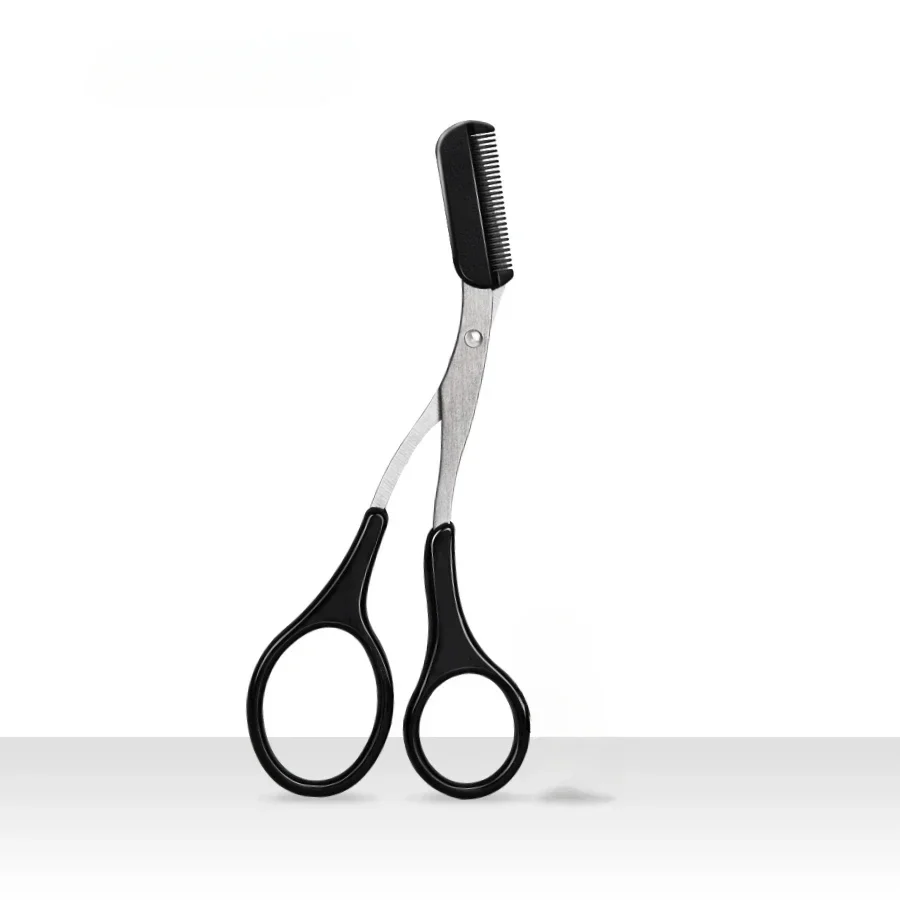 Forbici per sopracciglia nere sicure rifinitore per sopracciglia con pettine Rasoio per depilazione Sopracciglia Strumento per modellare il trucco Commercio tutto'ingrosso in acciaio inossidabile: nero