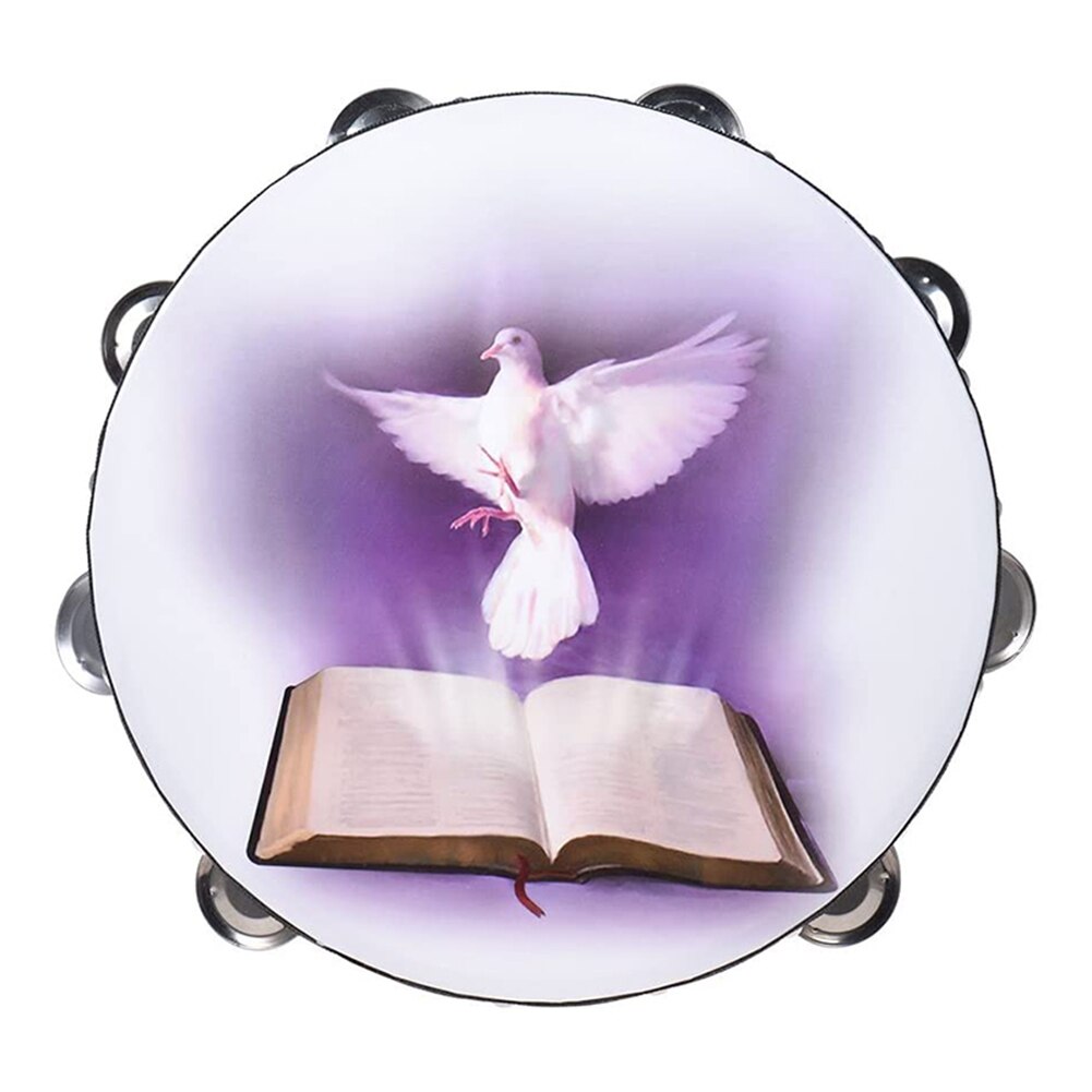 Tambourine Double Row Jingle Percussion Instrument Church Handheld Tambourine Single Row Tambourines with Jingle Bells MC889