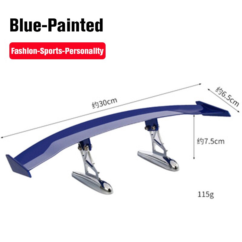 Universal Car Modified Rear Wing Carbon Fiber Painted Car Rear Spoiler Small Car Trunk Exterior Wing Parts Car Styling: Blue-Painted