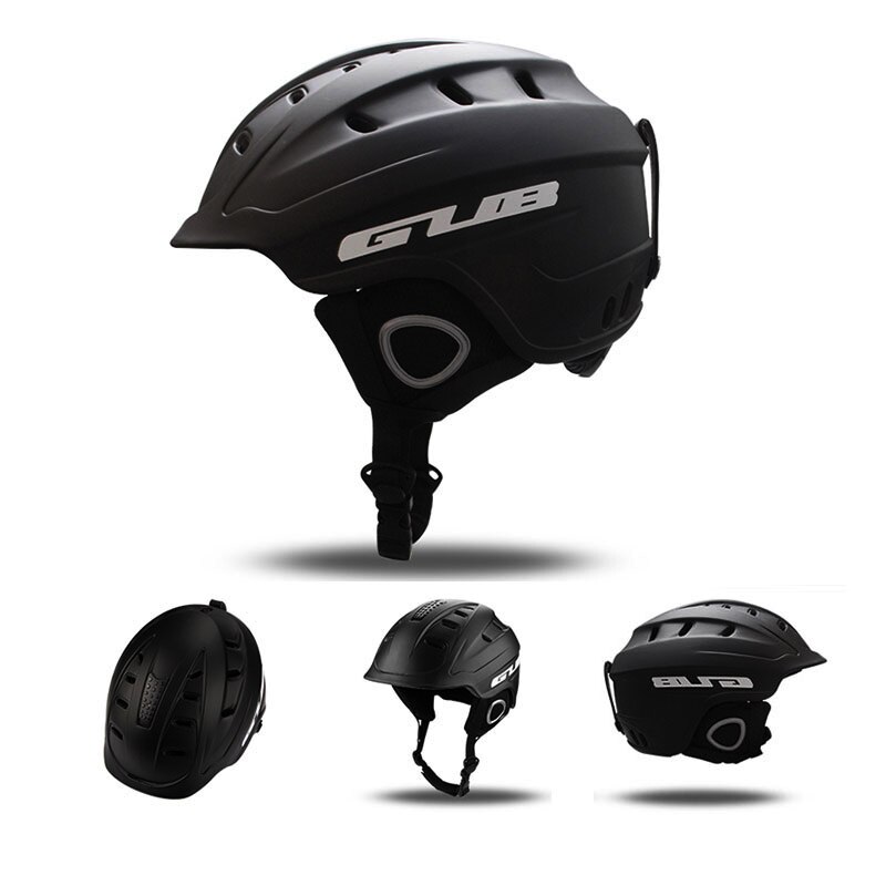 Casco de esquí de CE integrado medio cubierto para hombre y mujer cascos de esquí de skateboard snowboard y bicicleta casco de esquí deportivo: Black