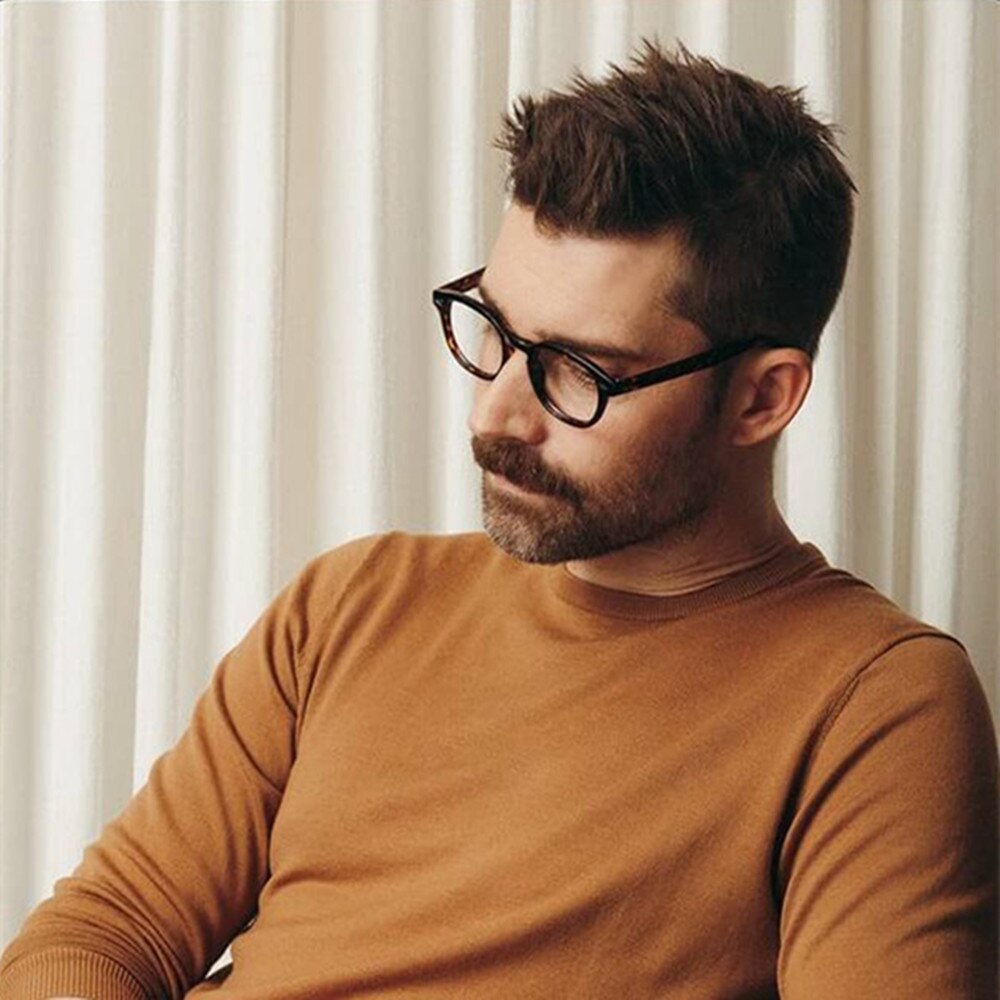 Gafas ovaladas de acetato vintage para hombres, montura de gafas de óptica con gradiente para Miopía
