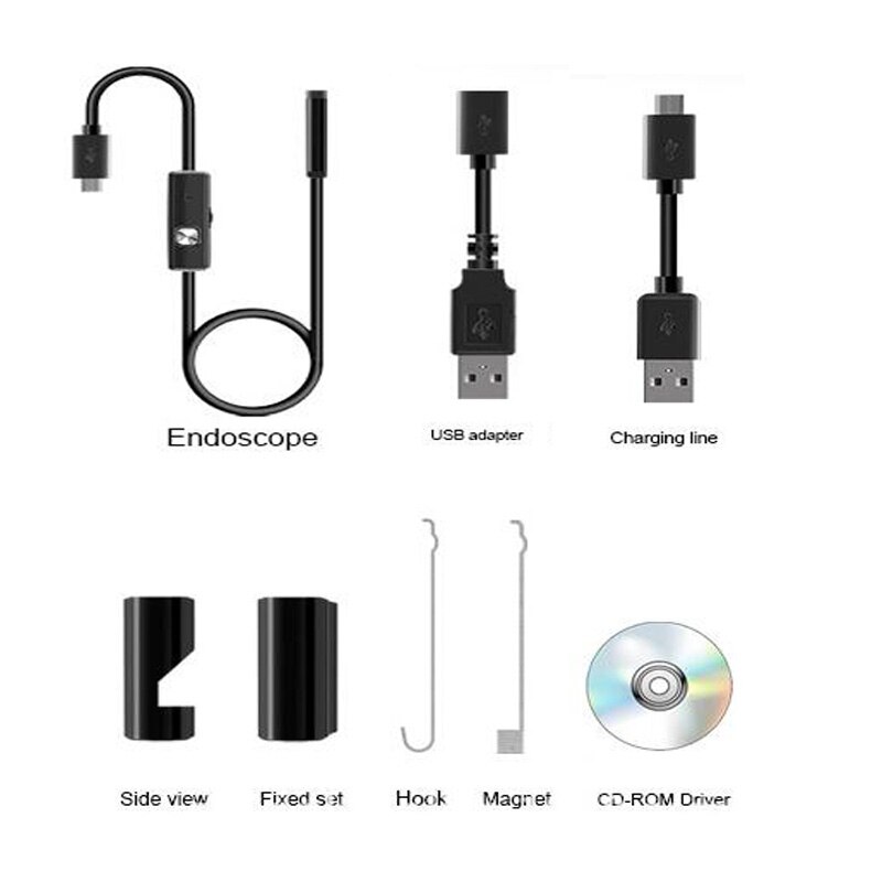 8mm Industrial Endoscope 10M Waterproof Hard Cable Serpentine Endoscope USB Endoscope Pipeline Detection Camera For Android PC