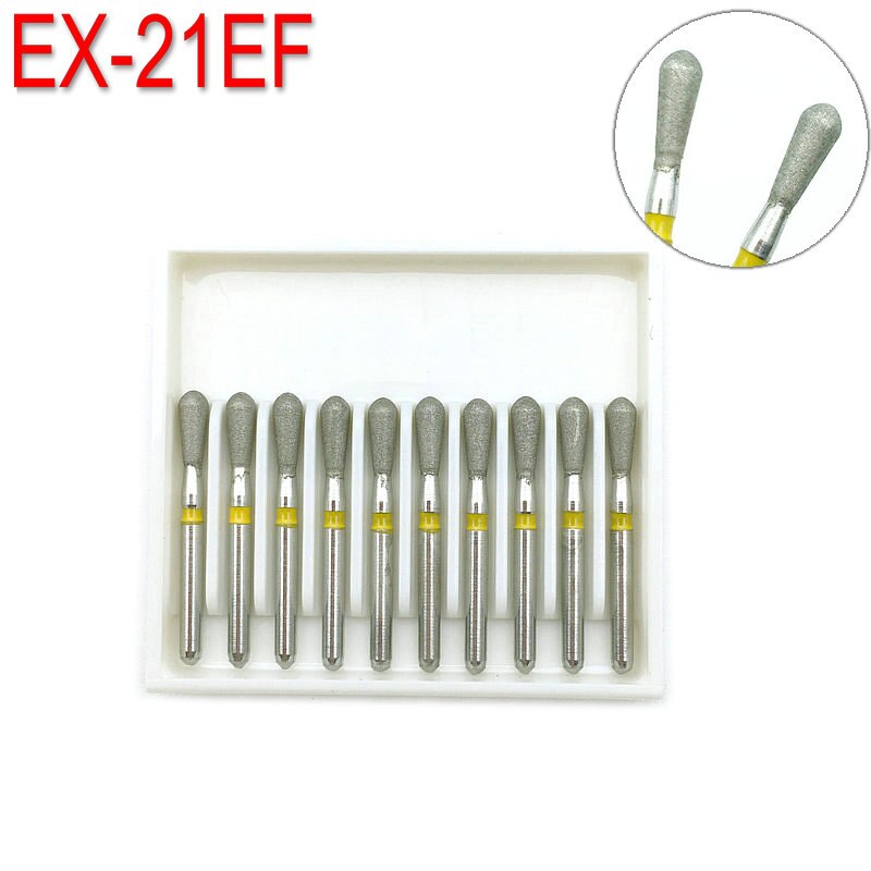 10 pièces FG fraises diamantées fraises dentaires perceuse pour pièce à main à grande vitesse Extra Fine 1.6mm dentiste outils EX-21EF