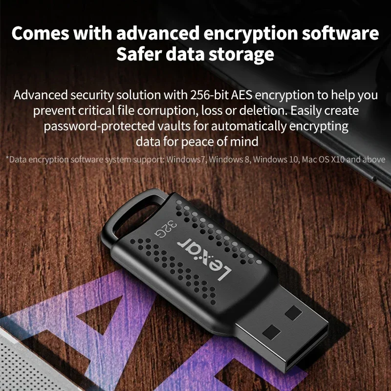 Lexar original pen drive v400 usb 3.0 unidade flash de alta velocidade 32gb 64gb 128gb chave jumpdrive 100 mb/s memória vara para pc/mac