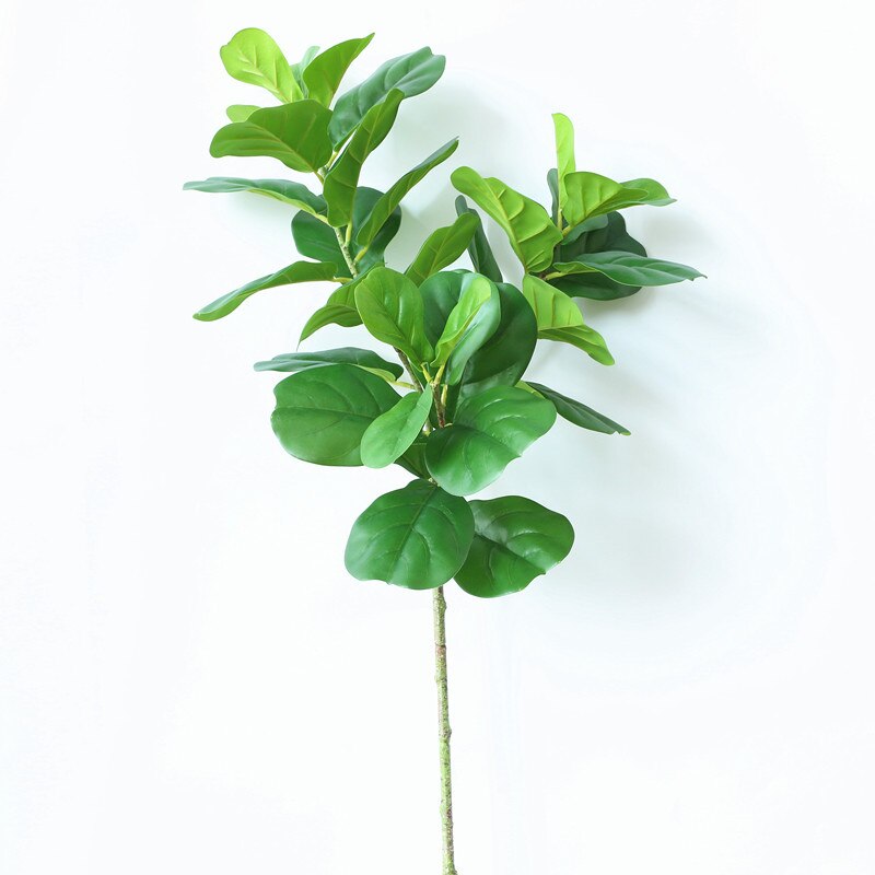 Film Lamination Plastic Simulation Plant Ficus Lyrata Single Stem Green Handfeel Plant Photography Shooting Props: Long Brush Holder Single Bottle 3 Fork Ficus Lyrata