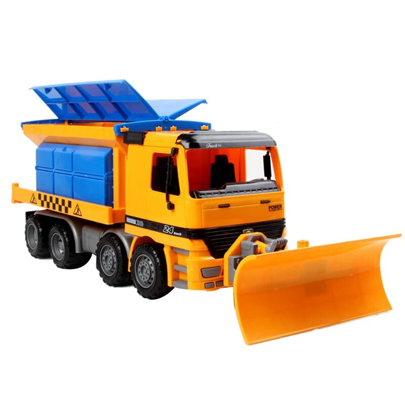 Friction-driven snow removal plow truck construction toy, inertia repair car toy, engineering vehicle, toy for children 2-6 years old