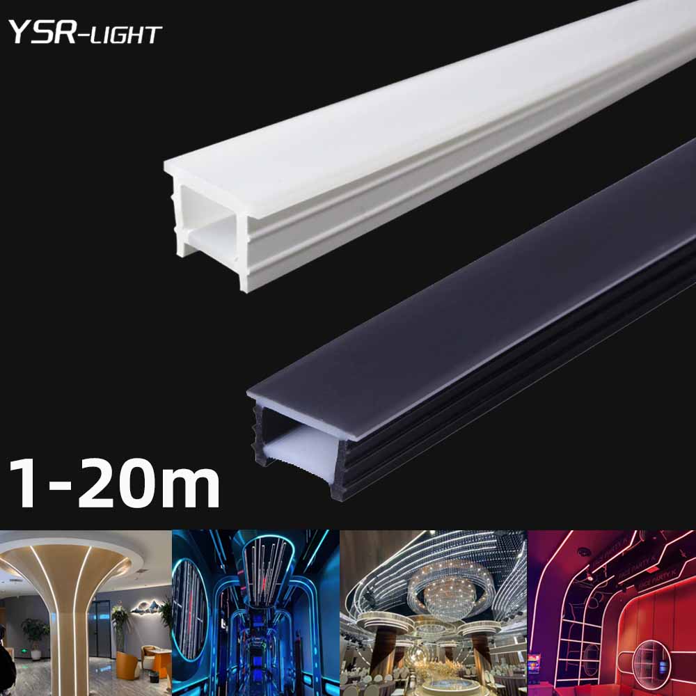 Tube encastré en Silicone de 1 à 20M, support de canal courbé Flexible pour bande lumineuse Led de 5MM 8MM, installation facile, étanche, sans zone sombre