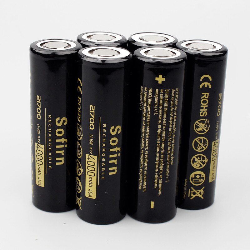 Bateria recarregável 40a 21700 v 10c da bateria de sofirn 4000 3.7 mah baterias altas poweful do dreno da pilha da descarga de lítio 21700 v 10c para a lanterna elétrica