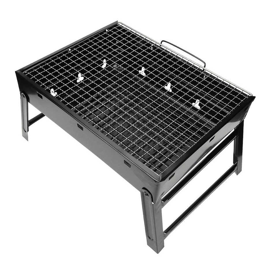 Stainless Steel Barbecue Grill Thicken Folding Charcoal BBQ Grill Tools for Outdoor Camping Hiking Picnic Kitchen Accessories