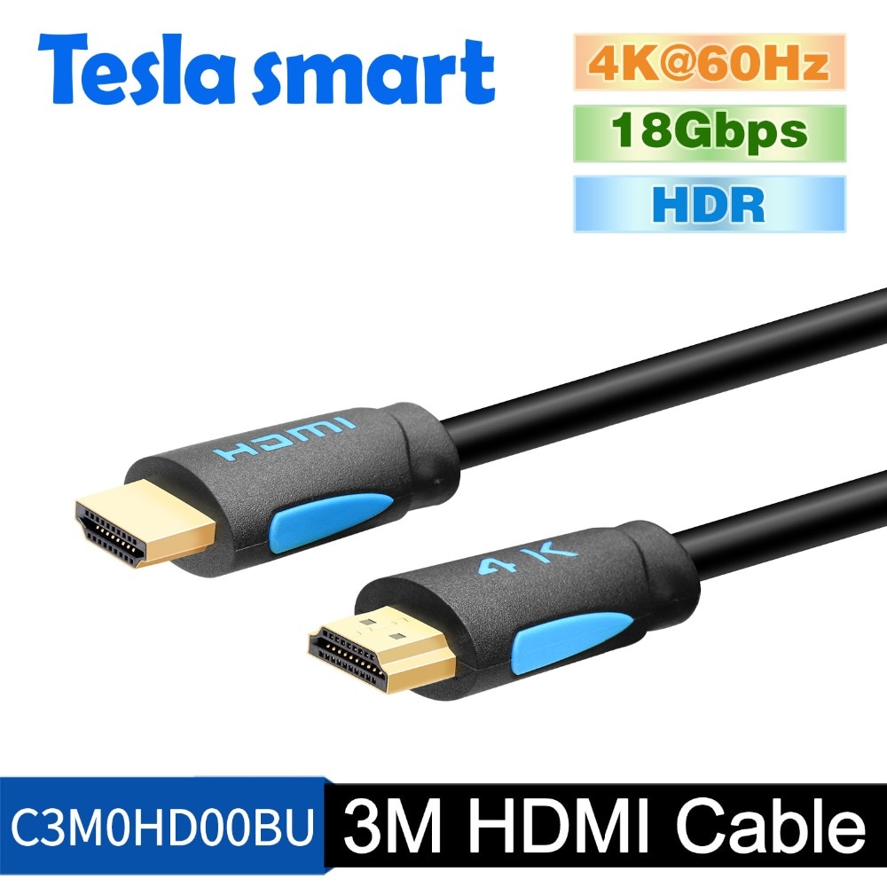 Tesla smart HDMI 4K @ 60Hz HDMI naar HDMI Kabel 3 m 10ft HDMI Kabel Adapter 3D voor Xbox360 LCD PS3 PS4 projector computer