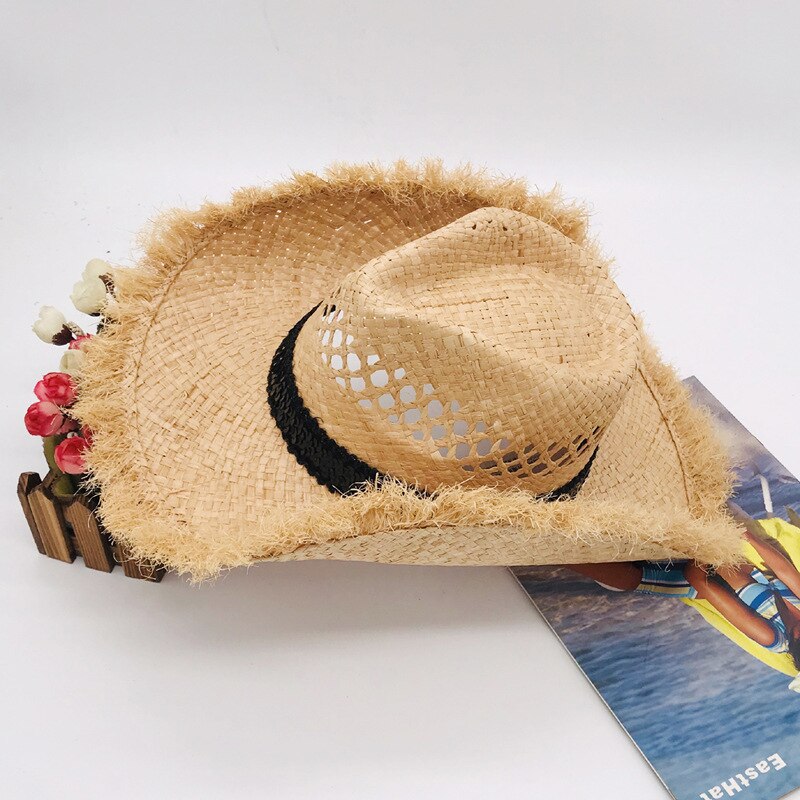 Fashionable Raffia Foldable Summer Women Sun Hats Girls Vintage Beach Panama Hats Men Straw Hats