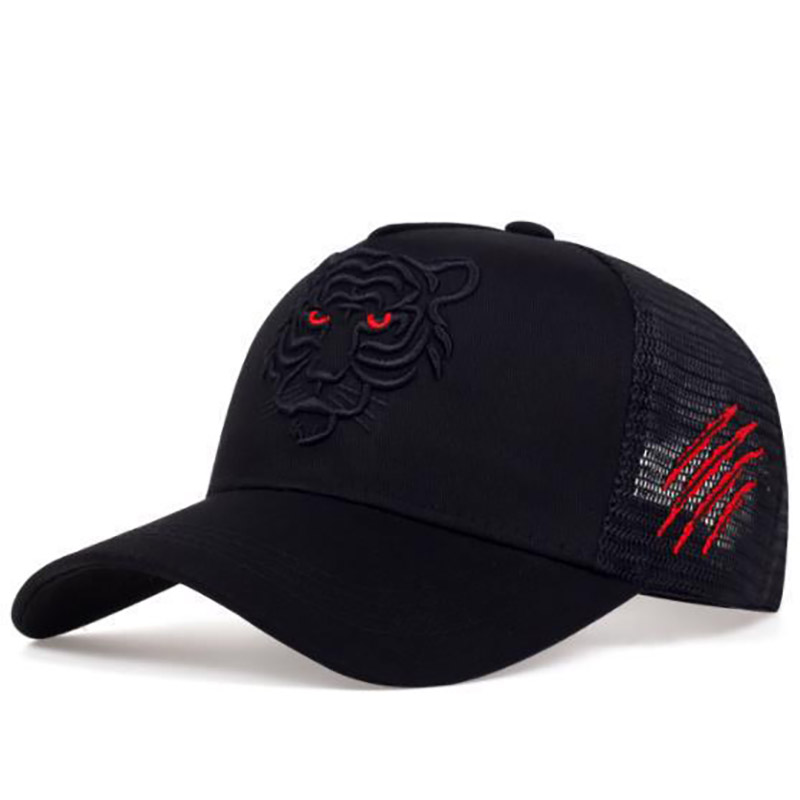 Sombrero de cabeza de tigre de verano para hombre, monedero de cabeza grande transpirable, sombrero de Sena, gorra de béisbol bordada de , gorra de sombra con protección solar