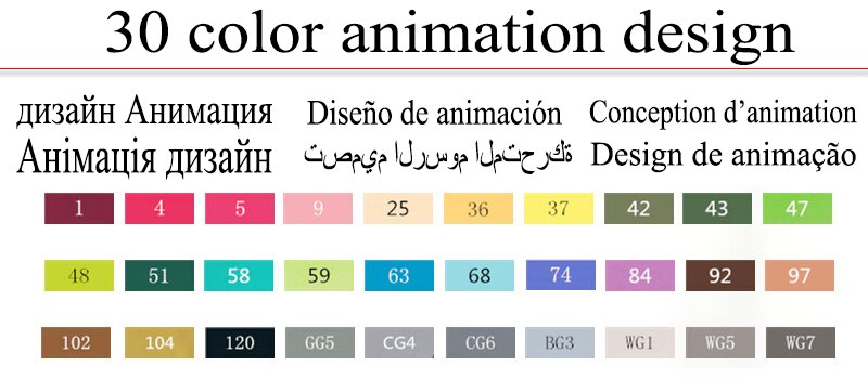TOUCHFIVE 30/40/60/80 Farben Kunst Marker Alkohol Basierend Marker Zeichnung Kuli-einstellen Manga Dual geleitet kunst Skizze Marker Stifte: 30 Animation