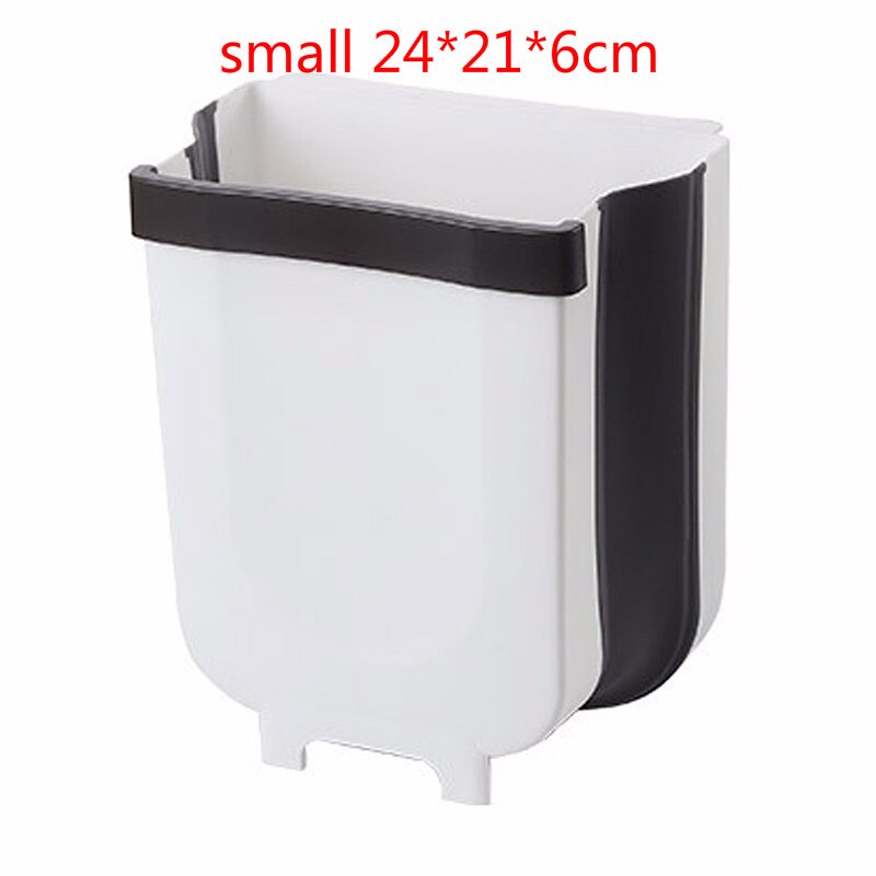 Folding Waste Bin Kitchen Cabinet Door Hanging Trash Bin Wall Mounted Trashcan For Kitchen Bathroom Toilet Car Waste Storage