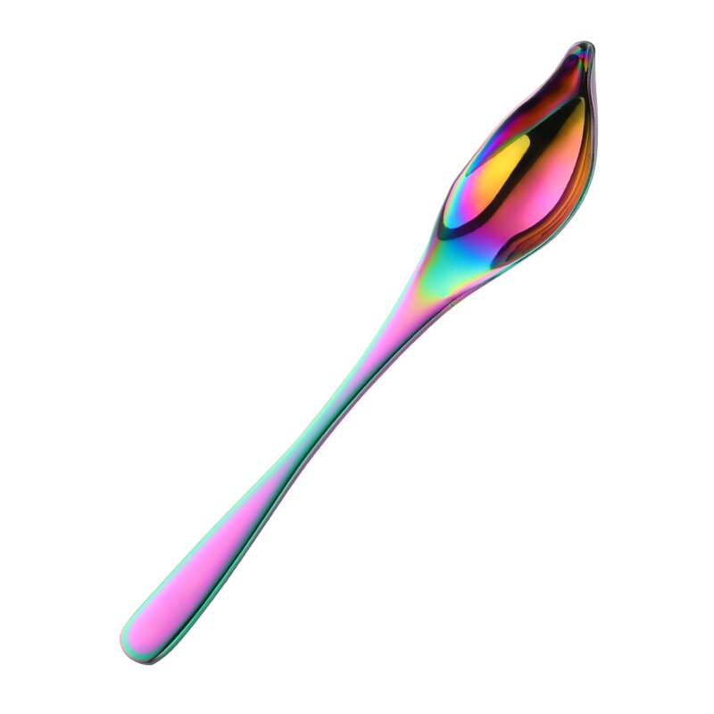 Kleurrijke Saus Lepel Waterdrop Soep Scoop Tapered Uitloop Vorm Olie Lepel Honing Ijs Cake DIY Keuken Bakken Gebak Gereedschap: Rainbow no.0 / 1Pc