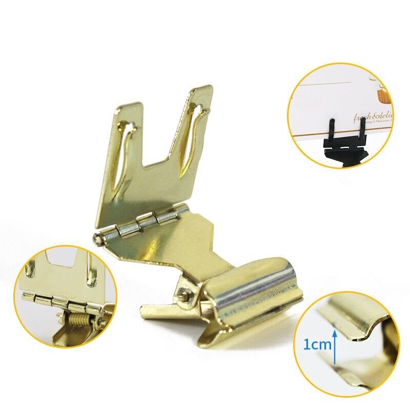 Metal Label Holder Sign Tag Price Tag Ticket Name Card Clip Snap Pop Clip Holder StandRacks Food Price Clip Shelf Talker