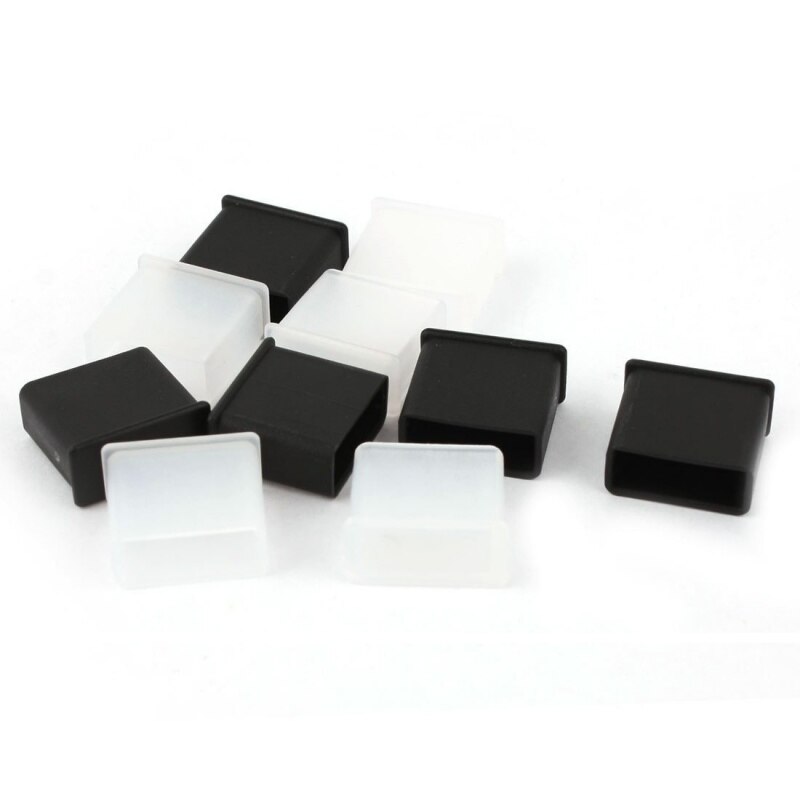 10 Stuks Plastic Usb Een Mannelijke Anti-Dust Plug Stopper Cap Cover Black Clear