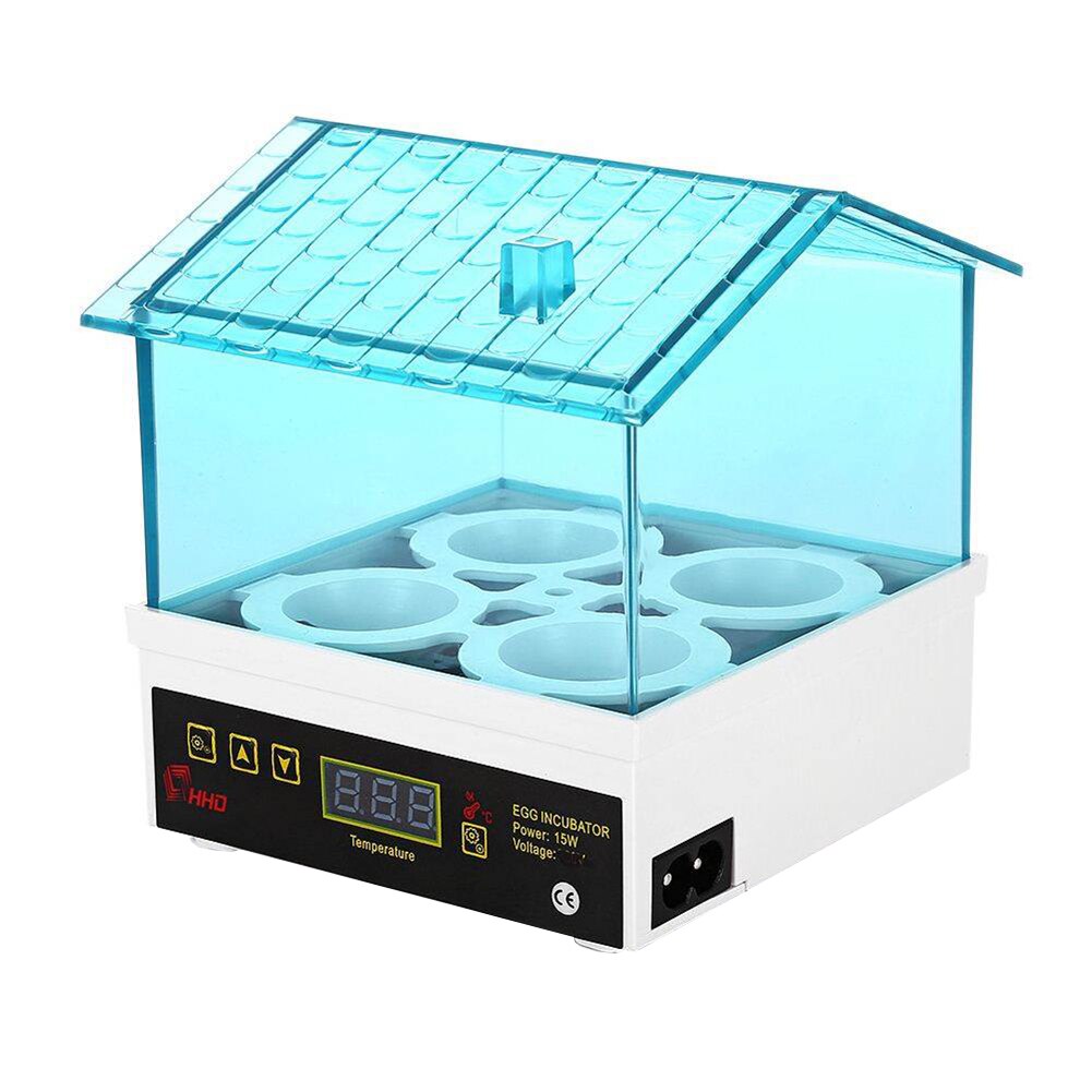 4pcs Egg Inccubator Hatchery Mini Digital Temperature Brooder Farm Brooder Quail Egg Hatcher Incubator Equipment Semi Automatic: EU