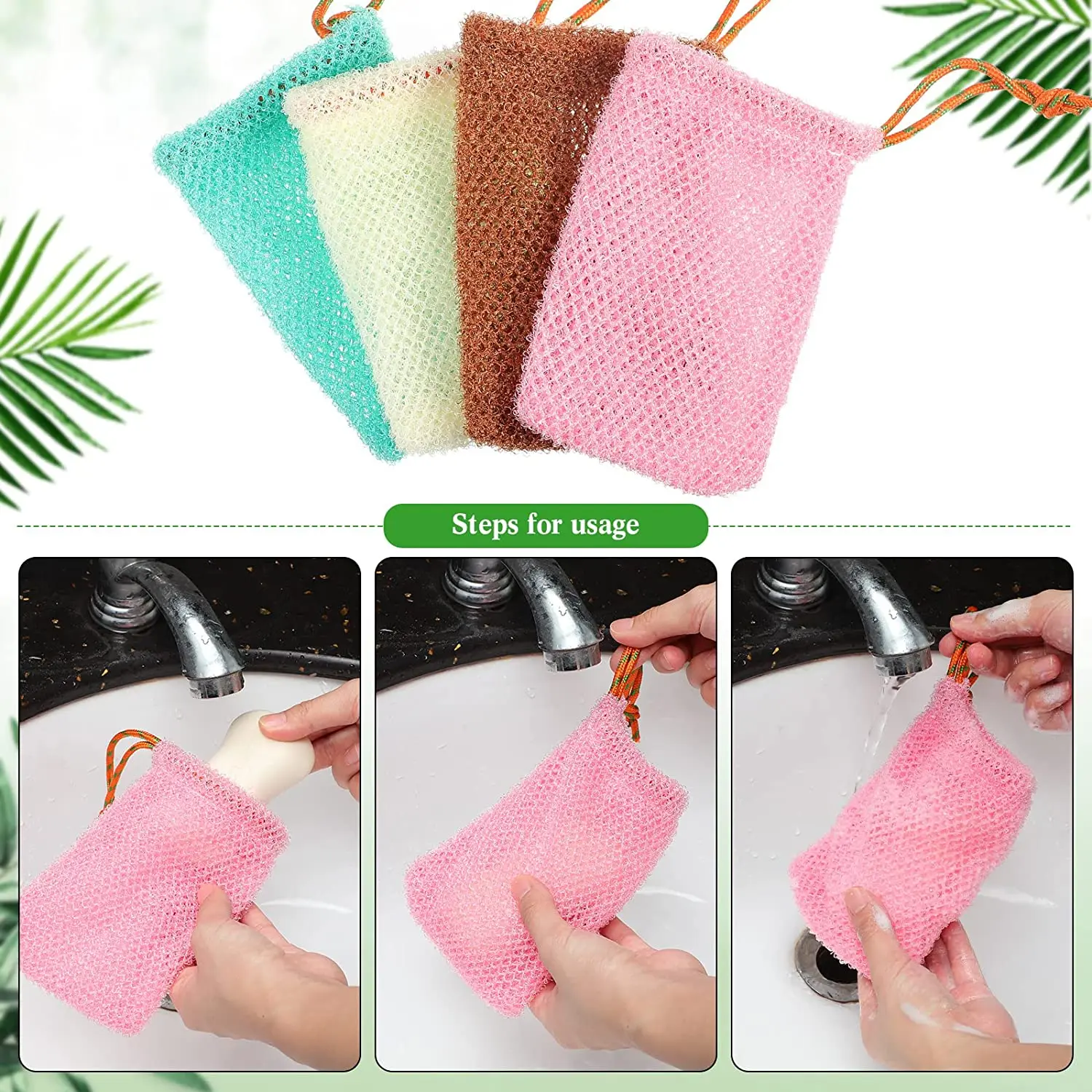 Bolsa protectora de jabón de nailon grueso, barra de bolsa, bolsas de jabón de espuma de burbujas abundantes, bolsas de malla de jabón exfoliantes para ducha, soporte para jabones de bolsillo