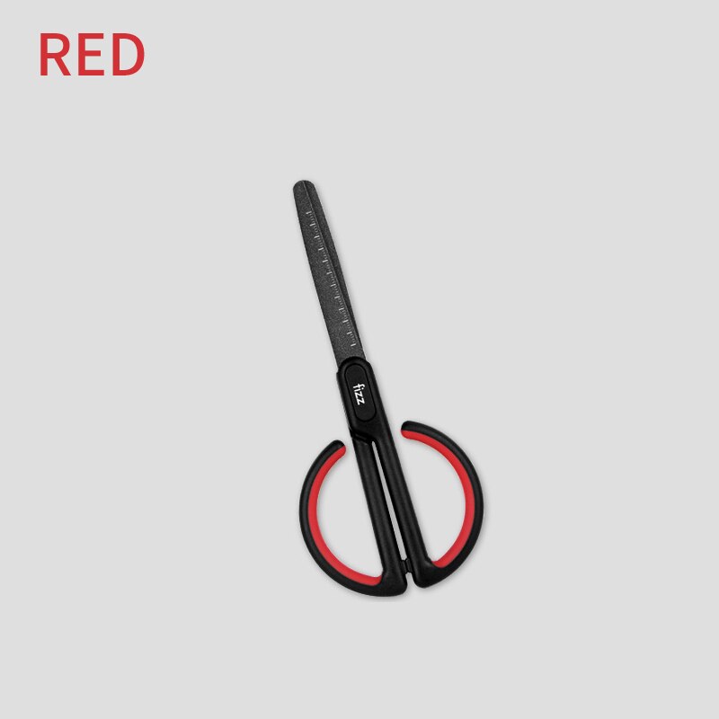 Xiaomi fizz anti-stick saks med skala til kontorskole studerende stationær saks husholdning diy tape shear snip: Rød