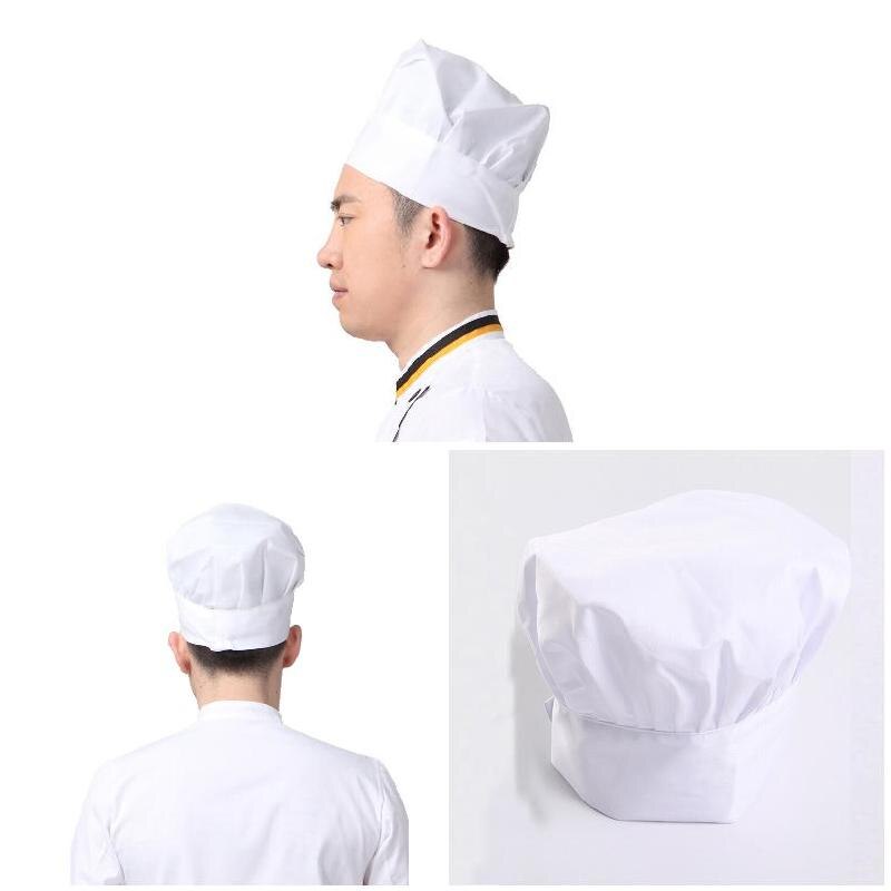 Chef chapeau casquette cuisine fournitures anti-poussière élastique réglable blanc pour hôtel gâteau boutique TC21