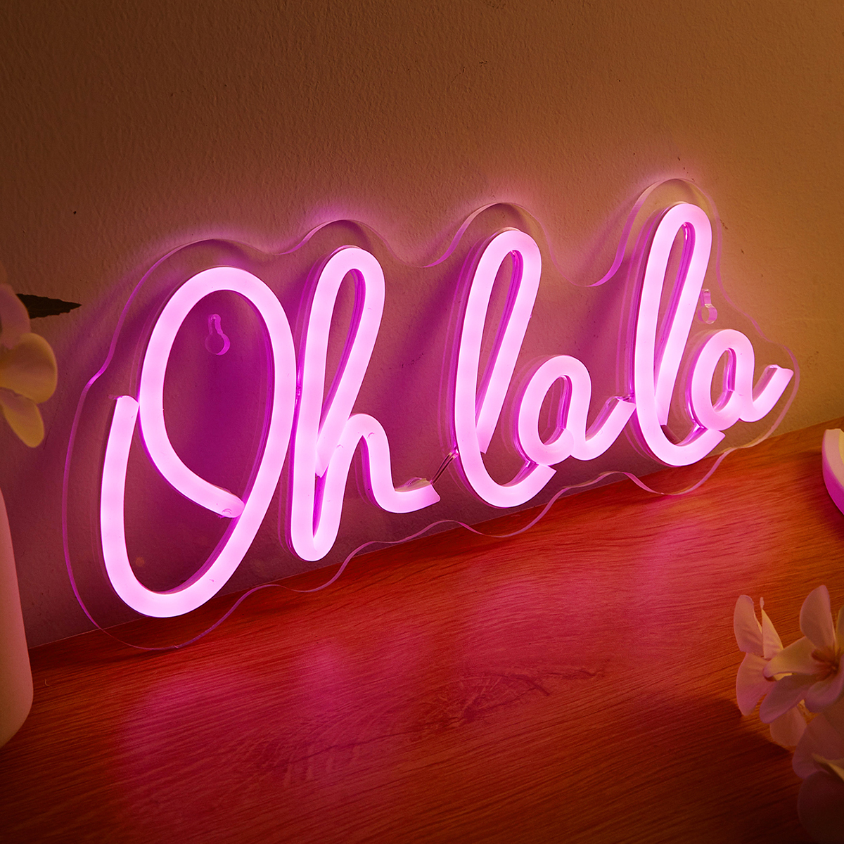 Chi-buy LED Neon Oh La La USB Powered Neon Signs Night Light 3D Wall Art & Game Room Bedroom Living Room Decor Lamp Signs