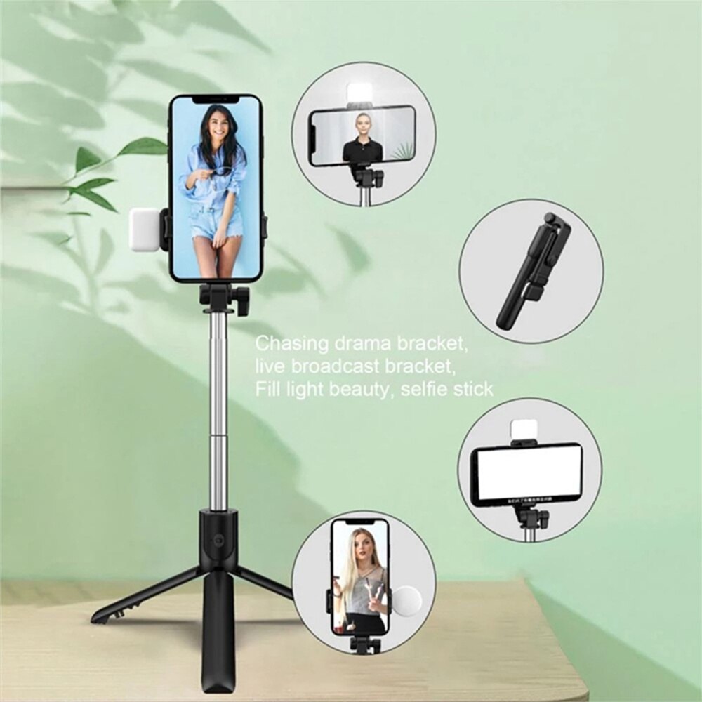 Neuer Bluetooth Selfie Stock Handyhalter, einziehbares, tragbares, multifunktionales Mini-Stativ mit kabellosem Fernauslöser