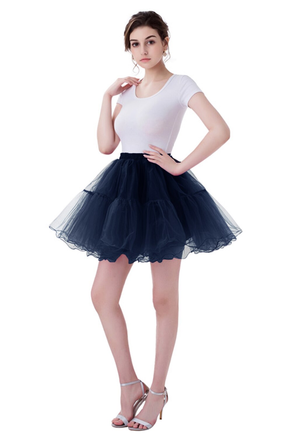 Jupon court Tutu en Tulle pour femmes, jupe-sous-jupe en maille plissée, robes de danse de Ballet, , en Stock