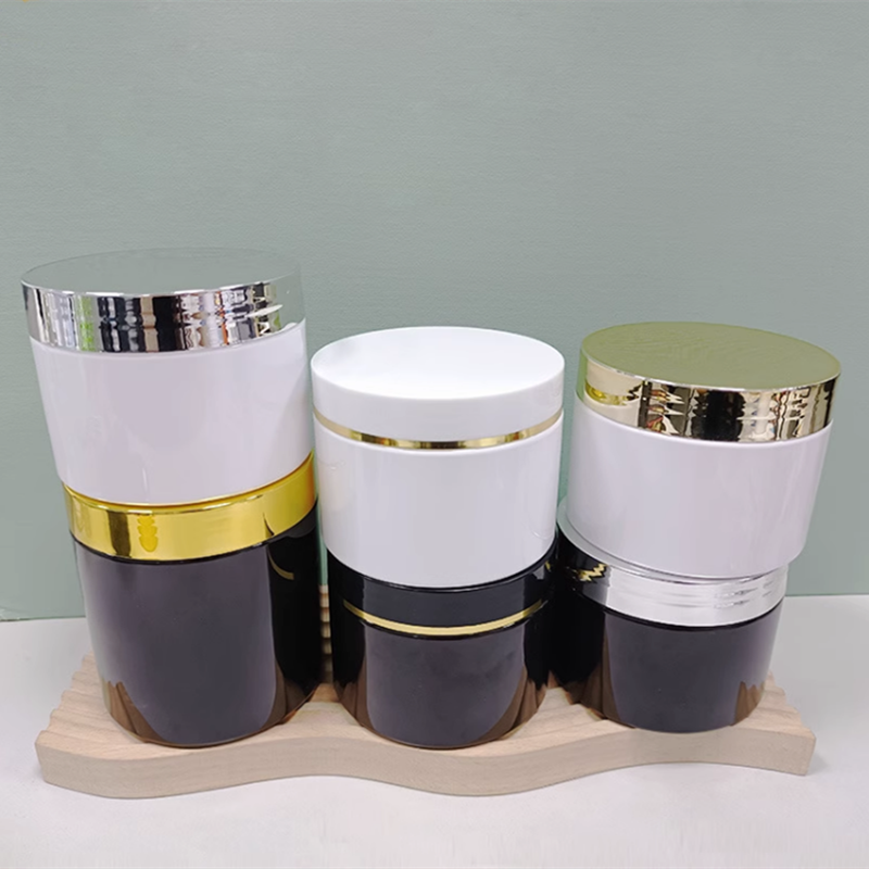 10 stk./parti 250/300/500ml plastik kosmetik creme krukker med galvanisering låg plastikpotte opbevaringskrukke kæledyrsbeholder tomme maddåser