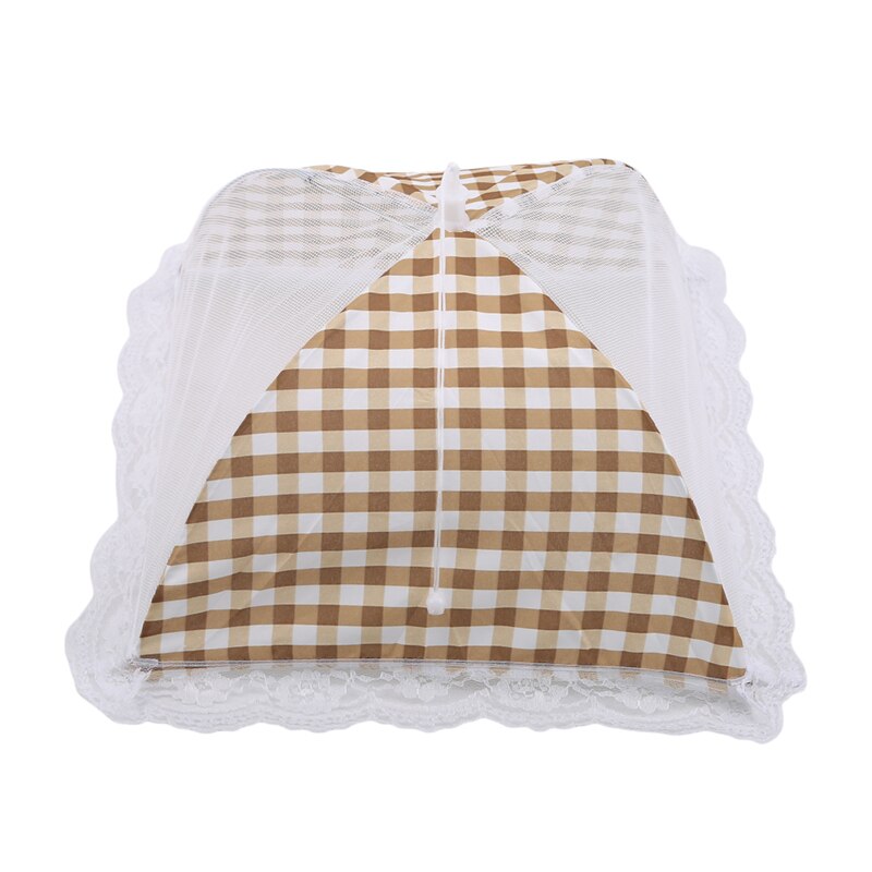 Carré 12 pouces treillis plat couverture Table à manger Anti-mouche nourriture fruits respirant couverture maison cuisine nourriture couverture: coffee