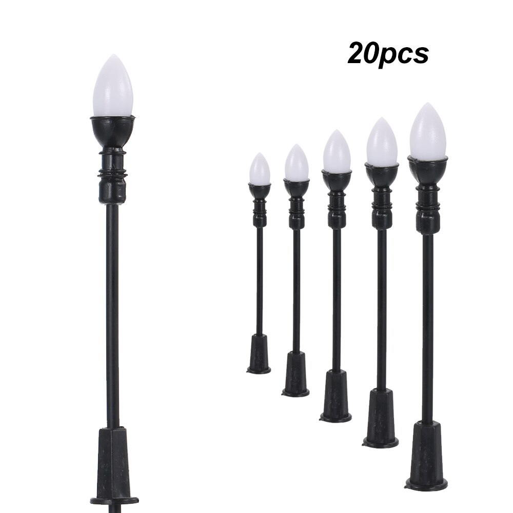 20pcs Different Scale Model Street Lights Layout Lamppost Railway Train Garden Playground Scenery Led Lamp Lighting