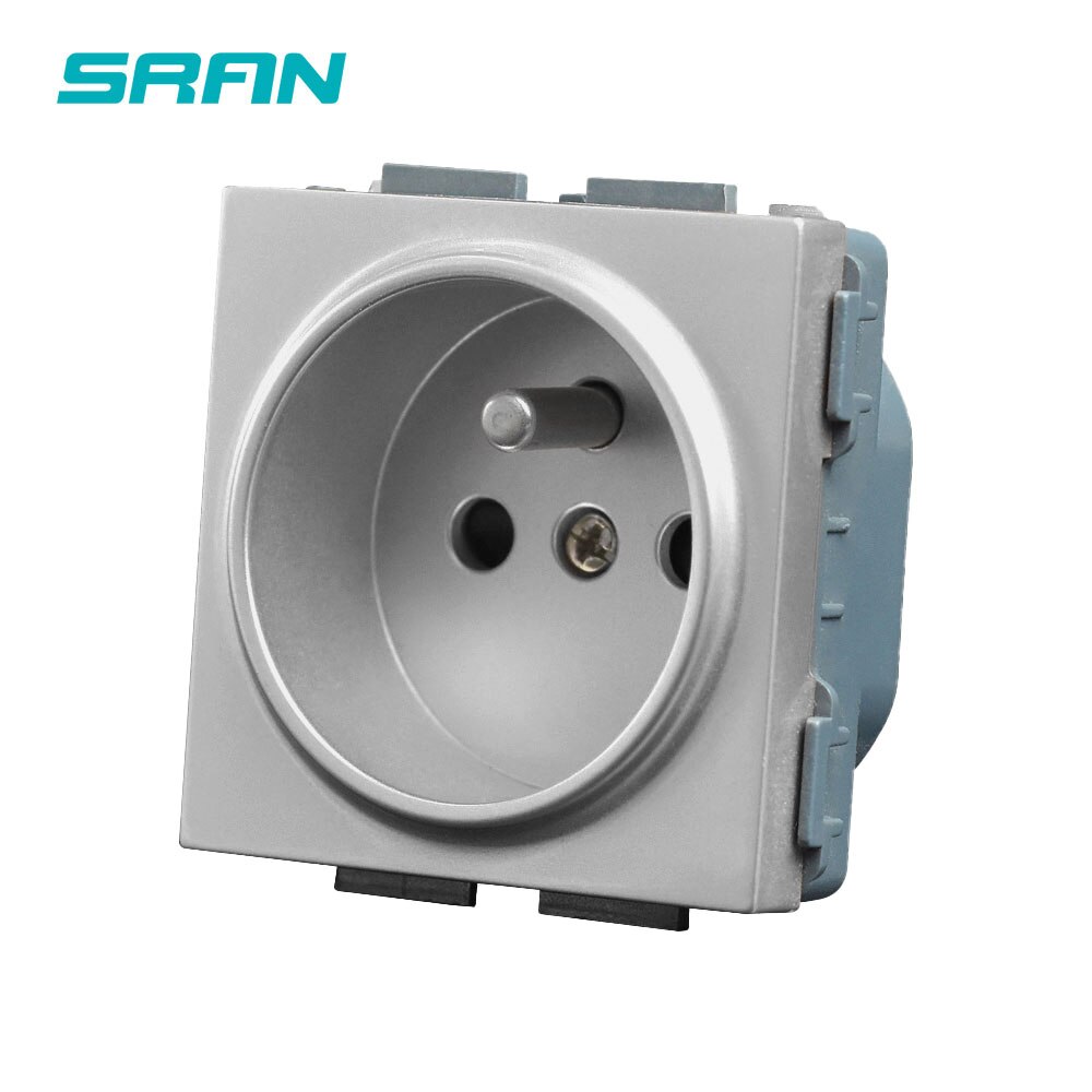 Sran 52*52 Franse Socket, Switch Socket Functie Module Accessoires Geschikt Voor 86Mm * 86Mm Panelen: SilverFR socket